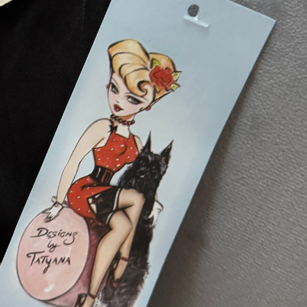 Tatyana Alice Retro Black Pinup Wiggle Pencil Stretch Dress Bows XL NWT - Picture 12 of 12